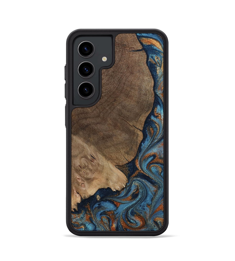 Galaxy S24 Wood Phone Case - Zyair (Teal & Gold, 799647)
