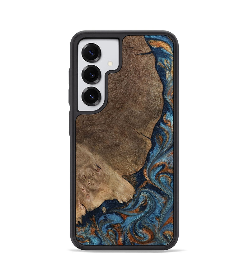 Galaxy S25 Wood Phone Case - Zyair (Teal & Gold, 799647)