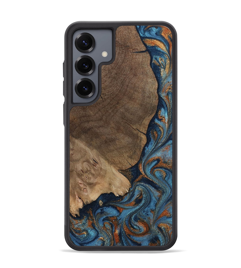 Galaxy S25 Plus Wood Phone Case - Zyair (Teal & Gold, 799647)
