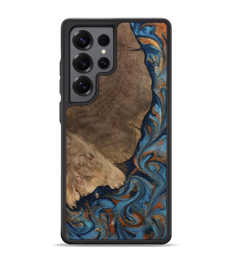 Galaxy S25 Ultra Wood Phone Case - Zyair (Teal & Gold, 799647)