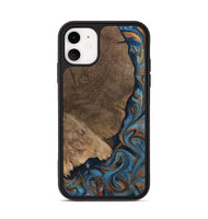 iPhone 11 Wood Phone Case - Zyair (Teal & Gold, 799647)