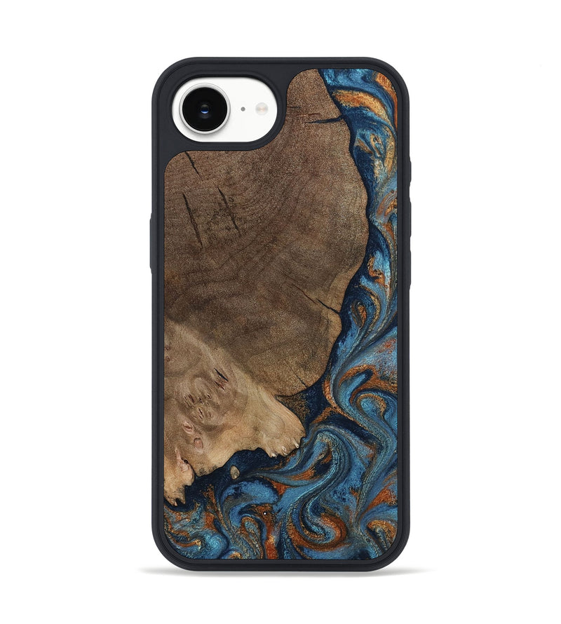 iPhone 16e Wood Phone Case - Zyair (Teal & Gold, 799647)