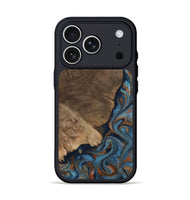 iPhone 17 Pro Wood Phone Case - Zyair (Teal & Gold, 799647)