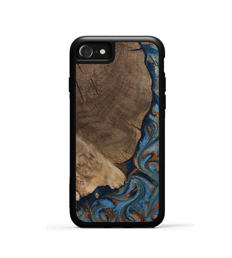 iPhone SE Wood Phone Case - Zyair (Teal & Gold, 799647)