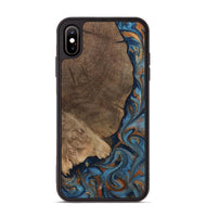 iPhone Xs Max Wood Phone Case - Zyair (Teal & Gold, 799647)