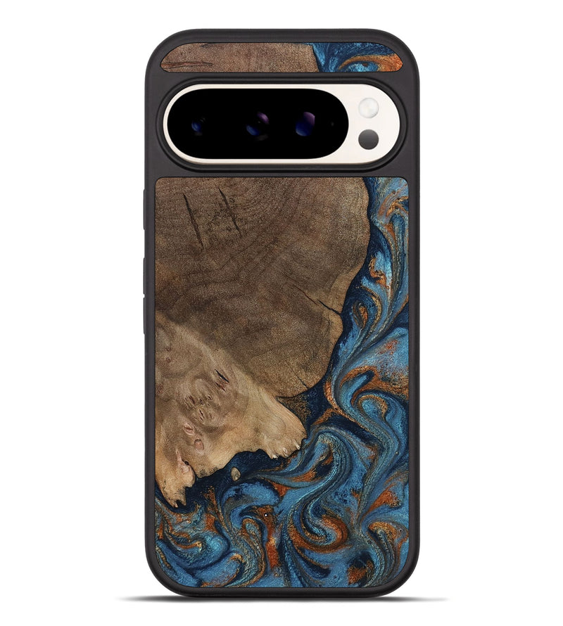 Pixel 10 Pro XL Wood Phone Case - Zyair (Teal & Gold, 799647)