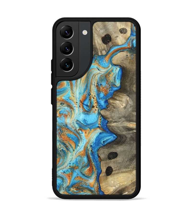 Galaxy S22 Plus Wood Phone Case - Maritza (Teal & Gold, 799648)
