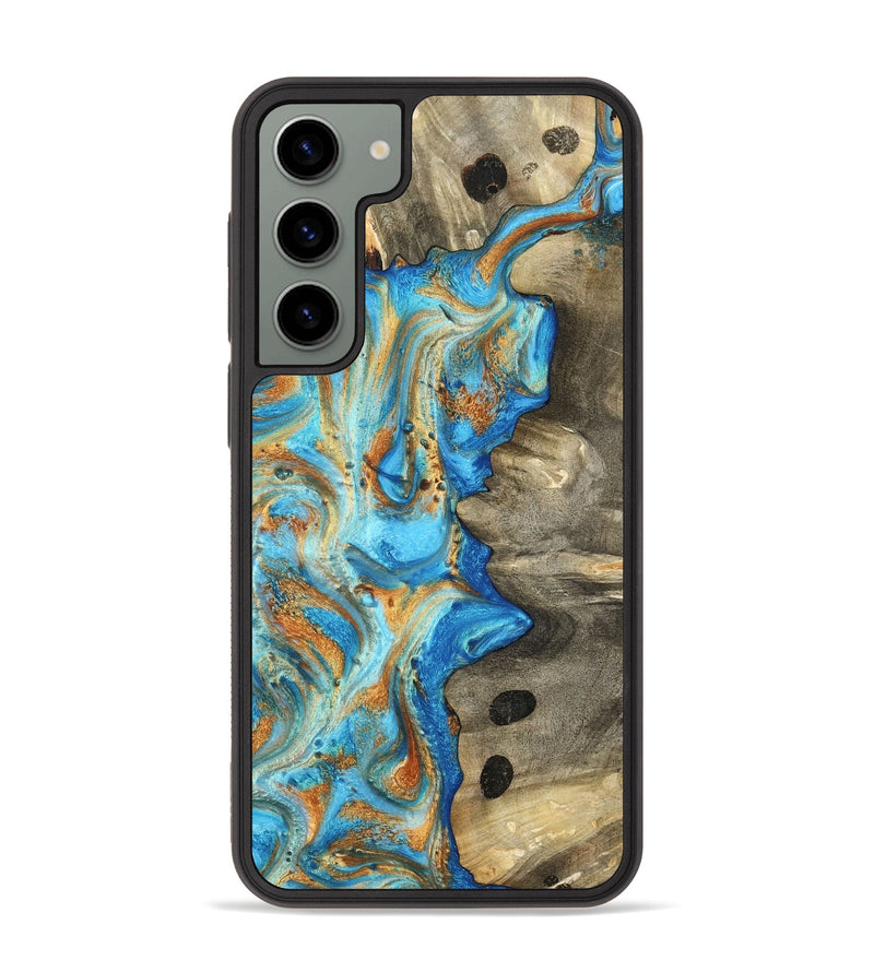 Galaxy S23 Plus Wood Phone Case - Maritza (Teal & Gold, 799648)