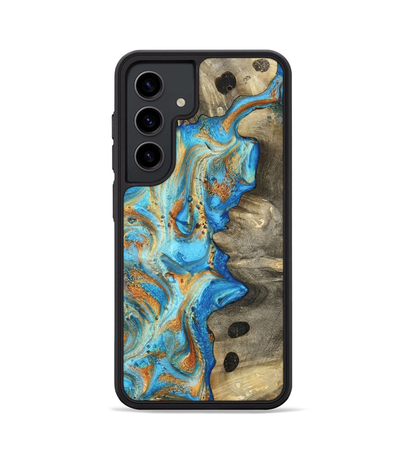 Galaxy S24 Wood Phone Case - Maritza (Teal & Gold, 799648)