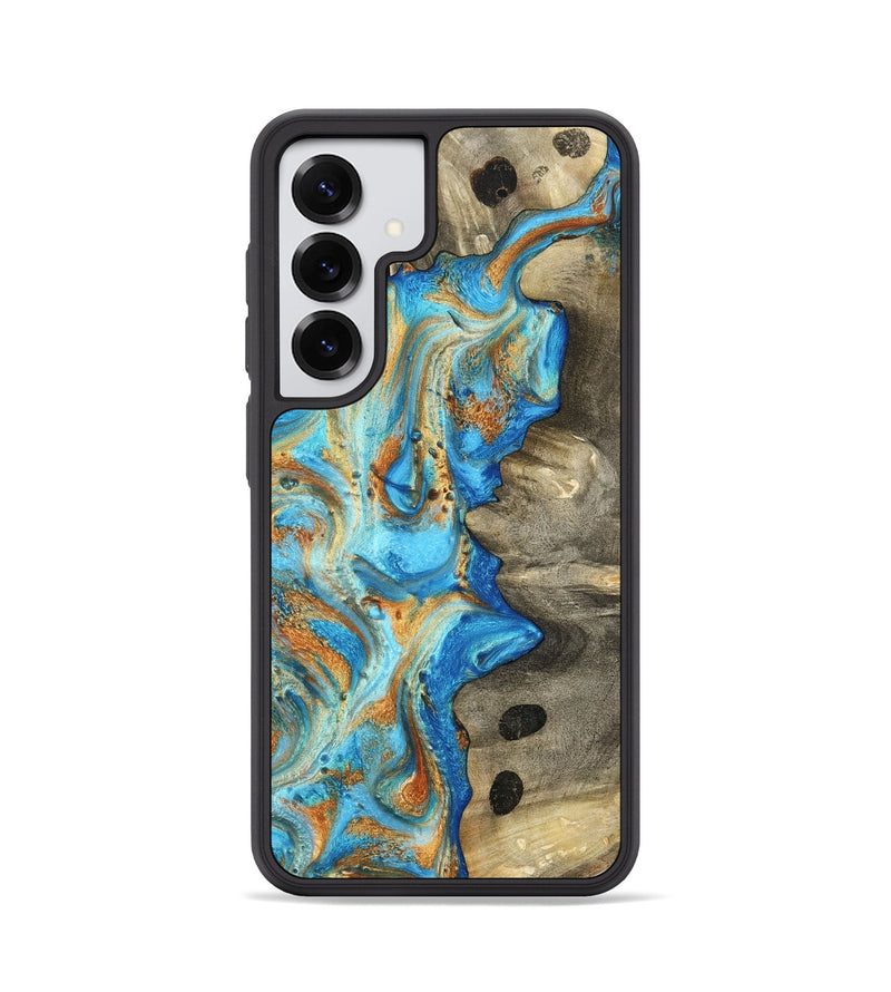 Galaxy S25 Wood Phone Case - Maritza (Teal & Gold, 799648)