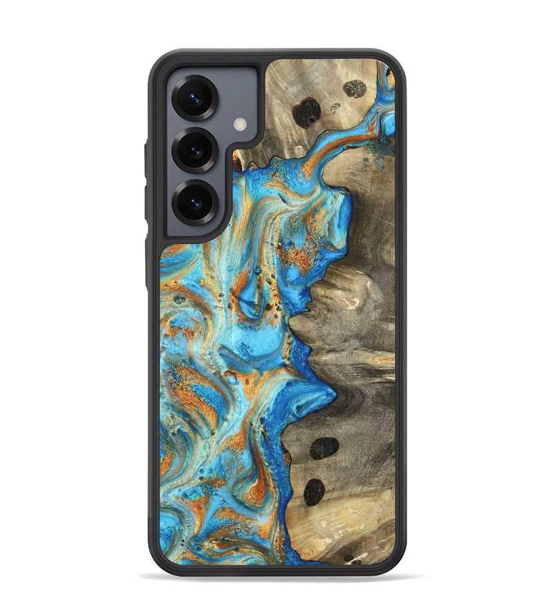 Galaxy S25 Plus Wood Phone Case - Maritza (Teal & Gold, 799648)