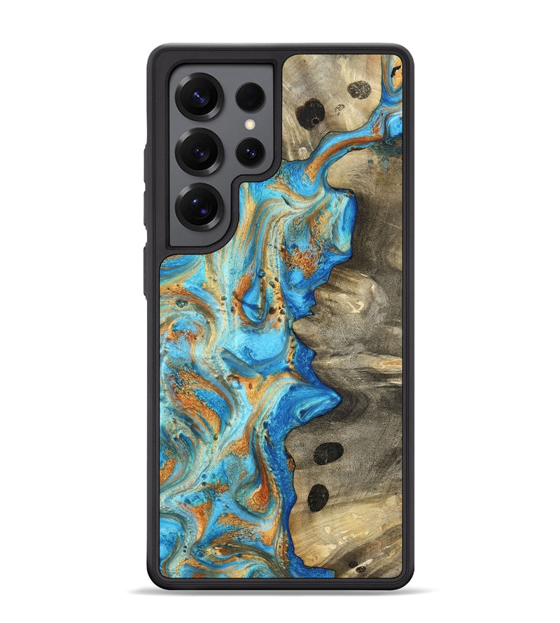 Galaxy S25 Ultra Wood Phone Case - Maritza (Teal & Gold, 799648)