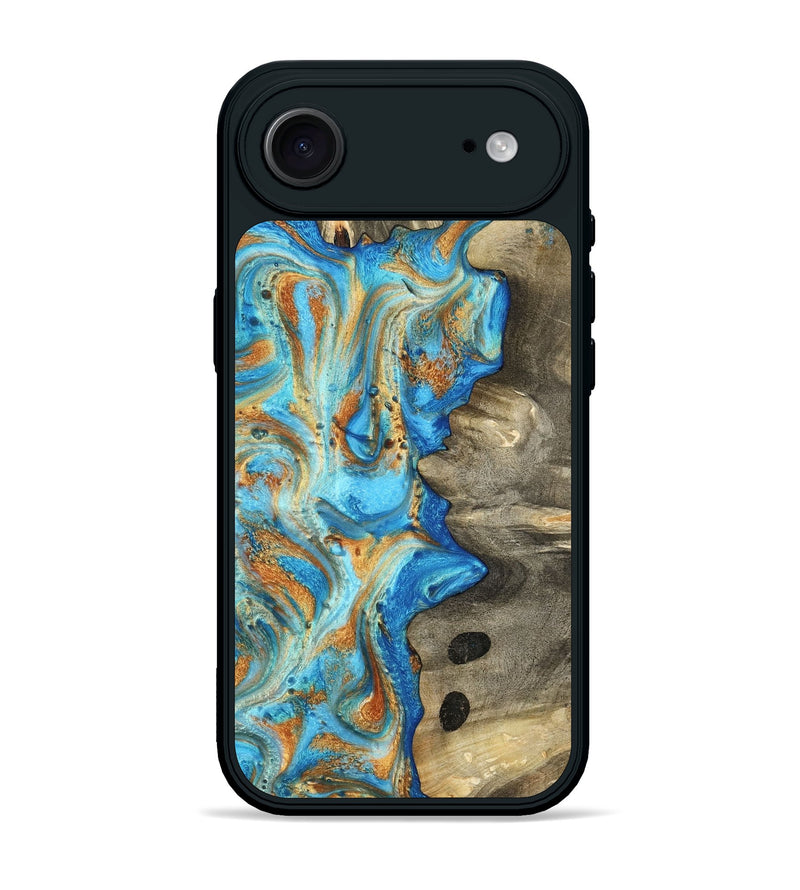 iPhone 17 Air Wood Phone Case - Maritza (Teal & Gold, 799648)