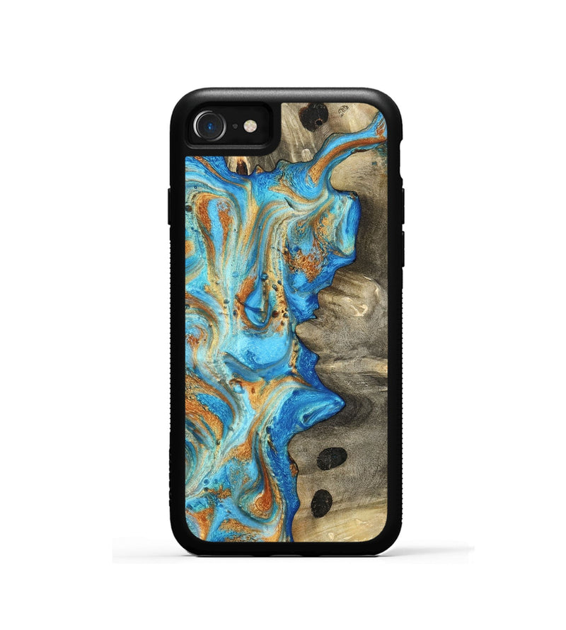 iPhone SE Wood Phone Case - Maritza (Teal & Gold, 799648)