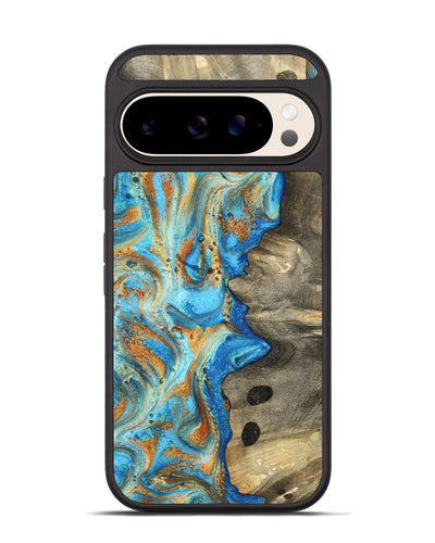 Pixel 10 Wood Phone Case - Maritza (Teal & Gold, 799648)