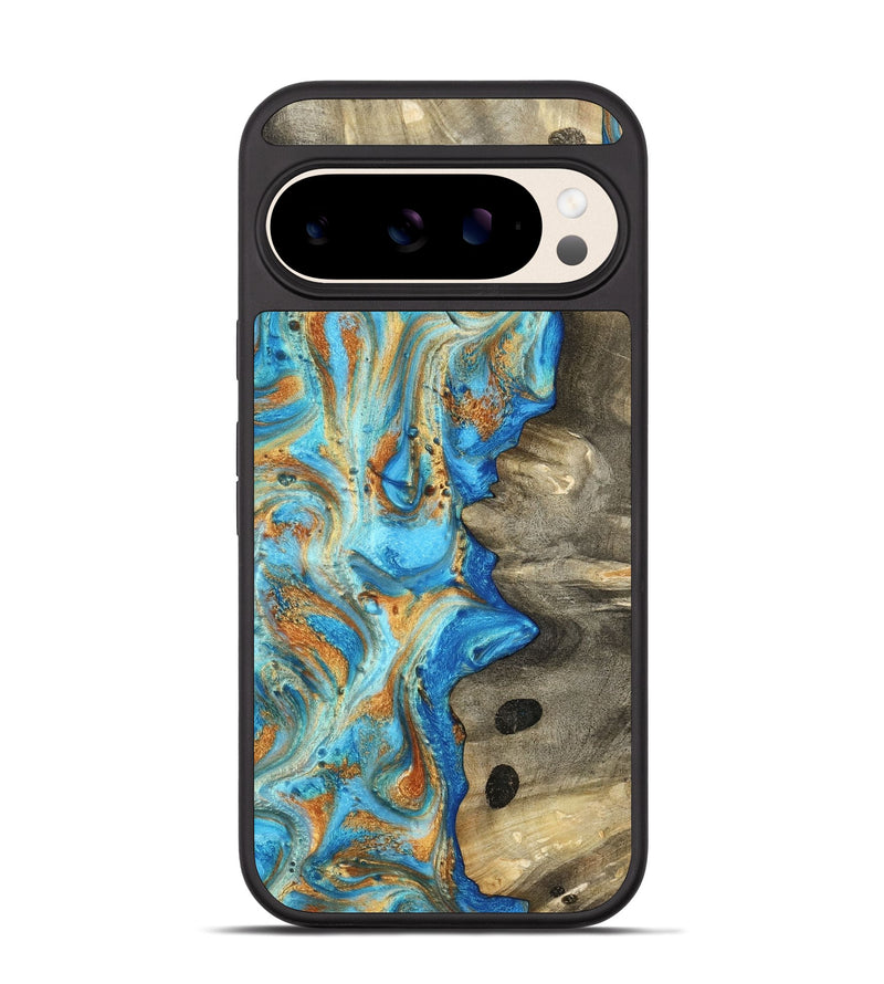 Pixel 10 Wood Phone Case - Maritza (Teal & Gold, 799648)