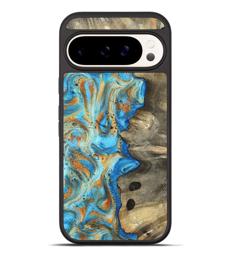 Pixel 10 Pro XL Wood Phone Case - Maritza (Teal & Gold, 799648)