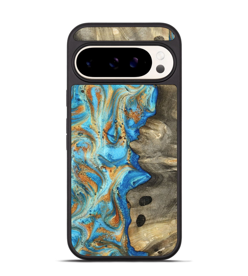 Pixel 9 Pro Wood Phone Case - Maritza (Teal & Gold, 799648)