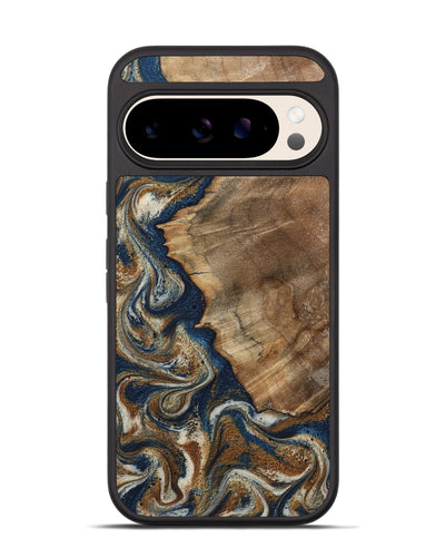 Pixel 10 Wood Phone Case - Adalee (Teal & Gold, 799649)