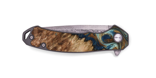 EDC Wood Pocket Knife - Ailani (Teal & Gold, 799650)