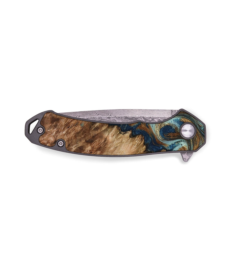 EDC Wood Pocket Knife - Ailani (Teal & Gold, 799650)
