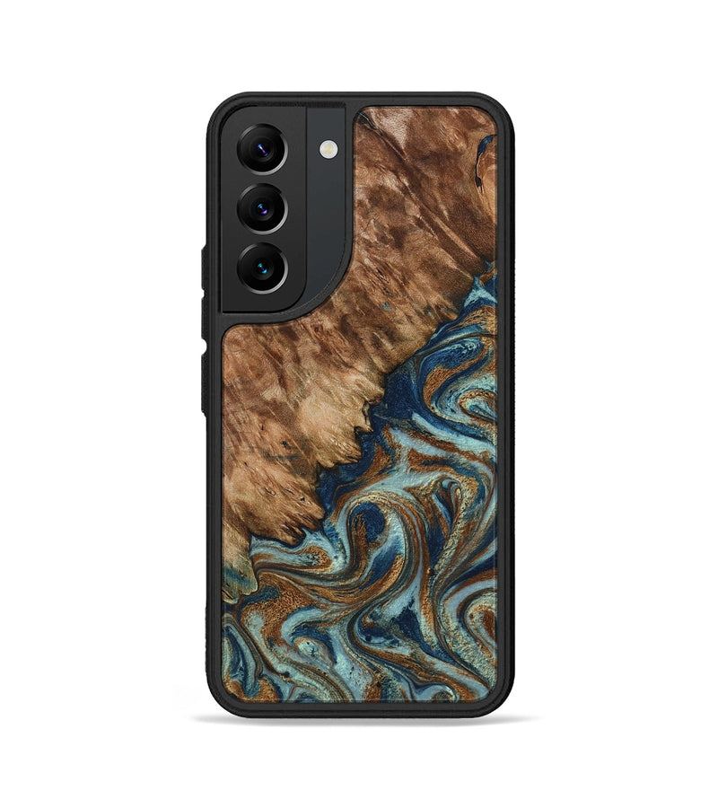Galaxy S22 Wood Phone Case - Ailani (Teal & Gold, 799650)