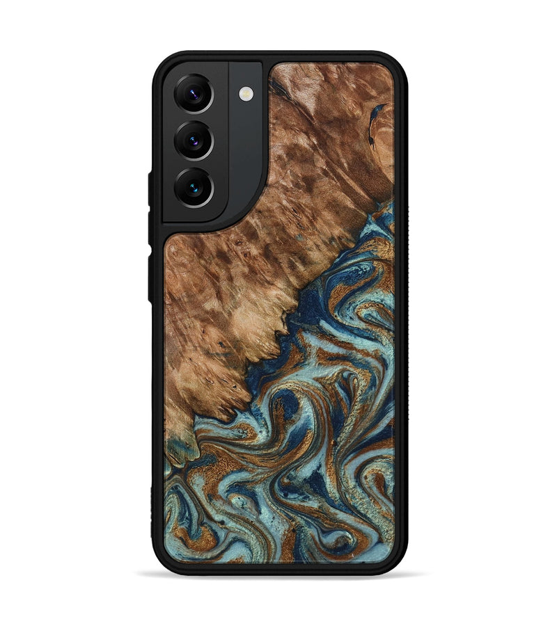 Galaxy S22 Plus Wood Phone Case - Ailani (Teal & Gold, 799650)