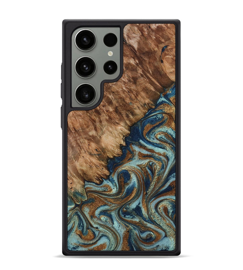 Galaxy S24 Ultra Wood Phone Case - Ailani (Teal & Gold, 799650)