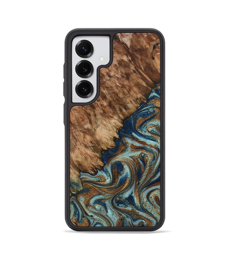Galaxy S25 Wood Phone Case - Ailani (Teal & Gold, 799650)
