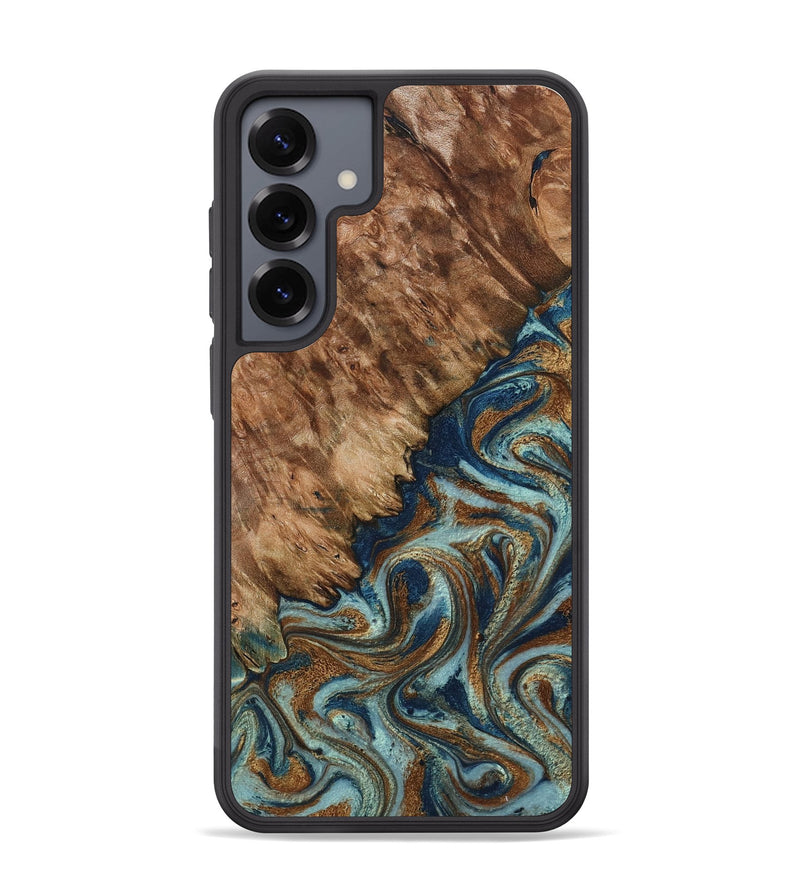 Galaxy S25 Plus Wood Phone Case - Ailani (Teal & Gold, 799650)
