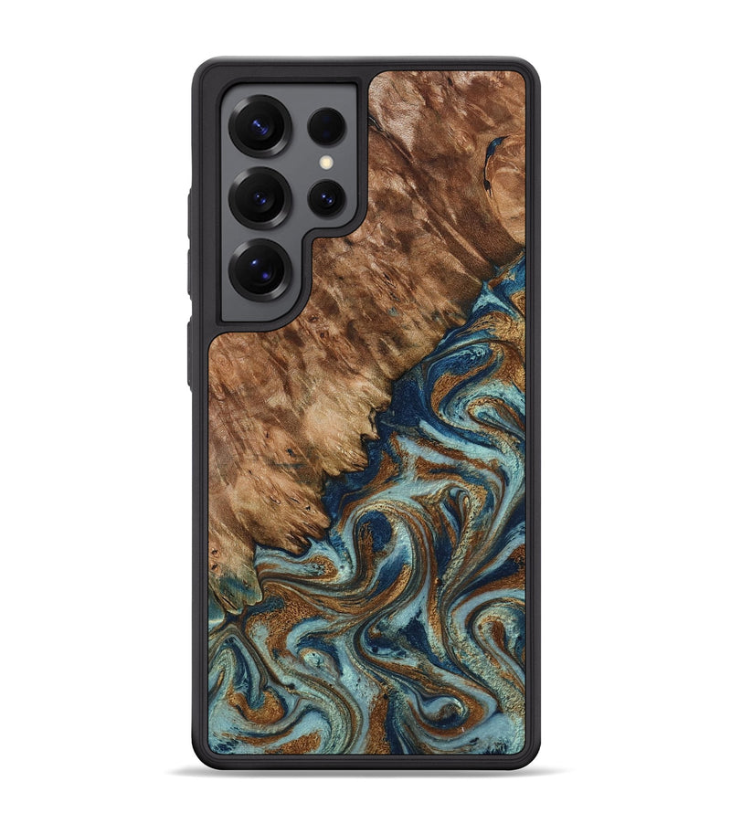 Galaxy S25 Ultra Wood Phone Case - Ailani (Teal & Gold, 799650)