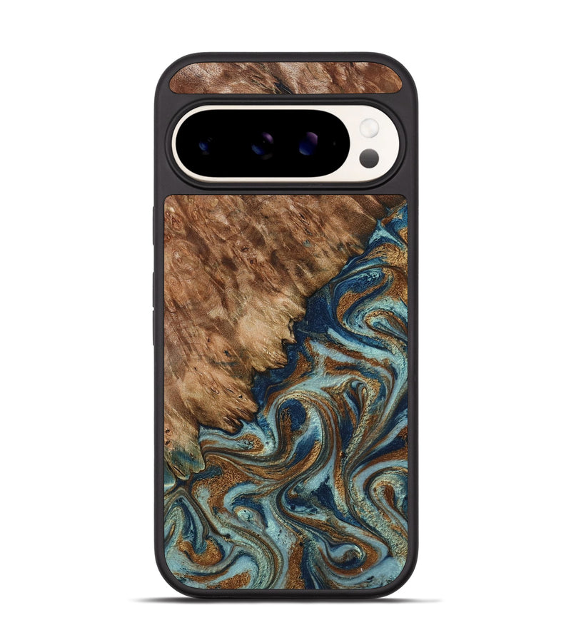 Pixel 9 Pro Wood Phone Case - Ailani (Teal & Gold, 799650)