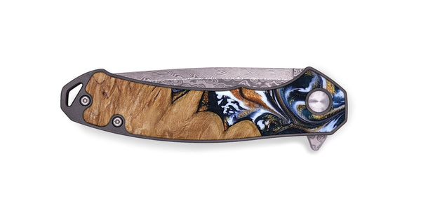 EDC Wood Pocket Knife - Liana (Teal & Gold, 799651)