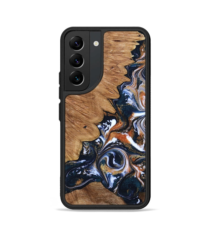 Galaxy S22 Wood Phone Case - Liana (Teal & Gold, 799651)