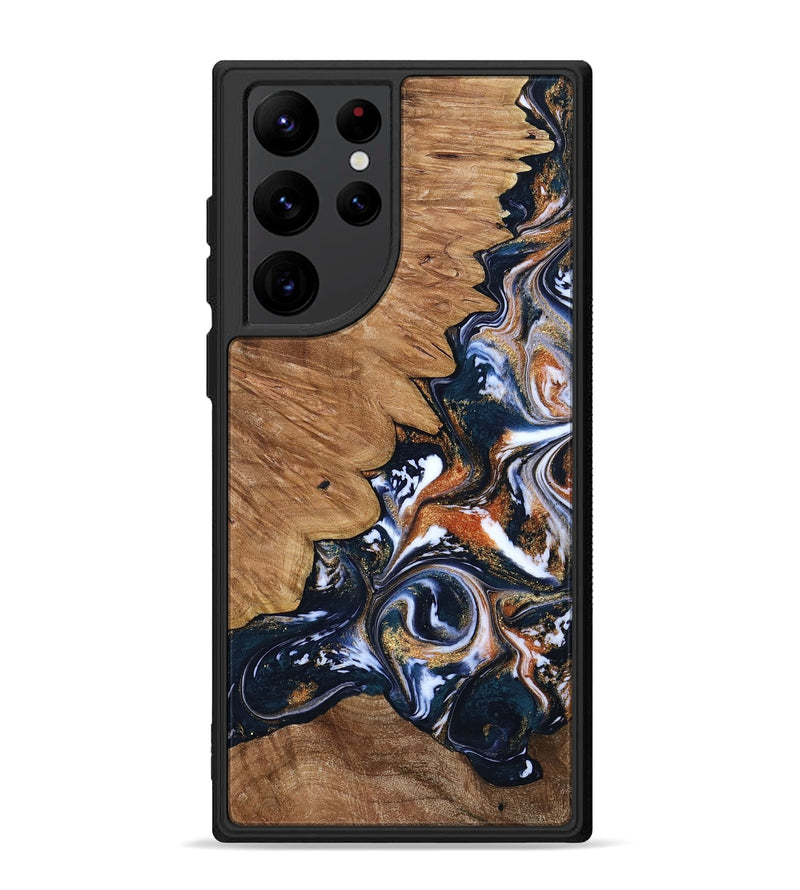 Galaxy S22 Ultra Wood Phone Case - Liana (Teal & Gold, 799651)