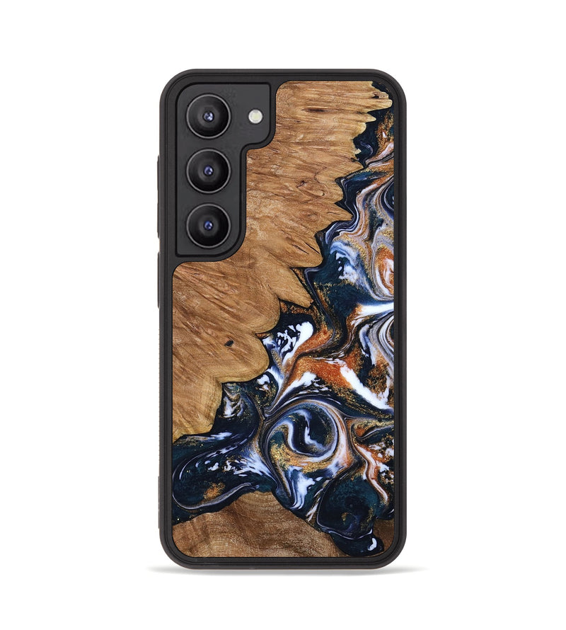 Galaxy S23 Wood Phone Case - Liana (Teal & Gold, 799651)