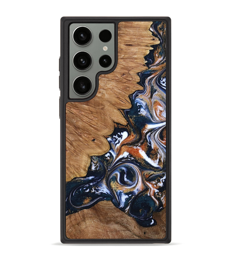 Galaxy S23 Ultra Wood Phone Case - Liana (Teal & Gold, 799651)