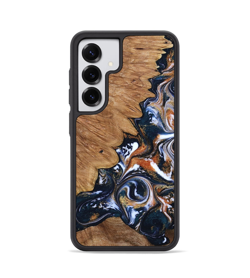 Galaxy S25 Wood Phone Case - Liana (Teal & Gold, 799651)