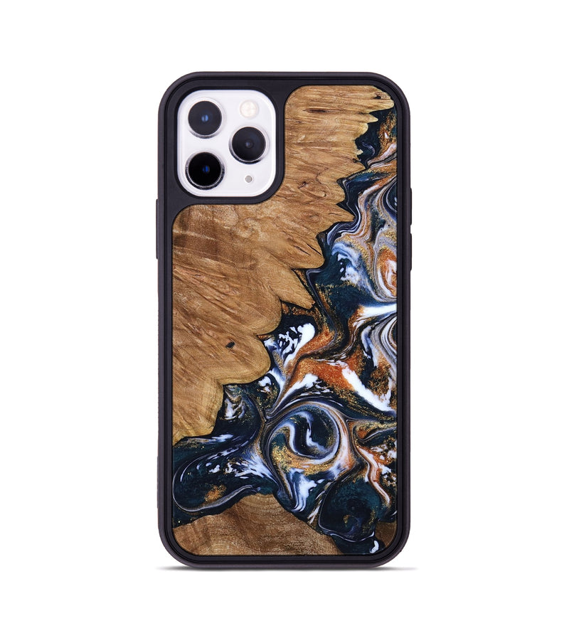 iPhone 11 Pro Wood Phone Case - Liana (Teal & Gold, 799651)