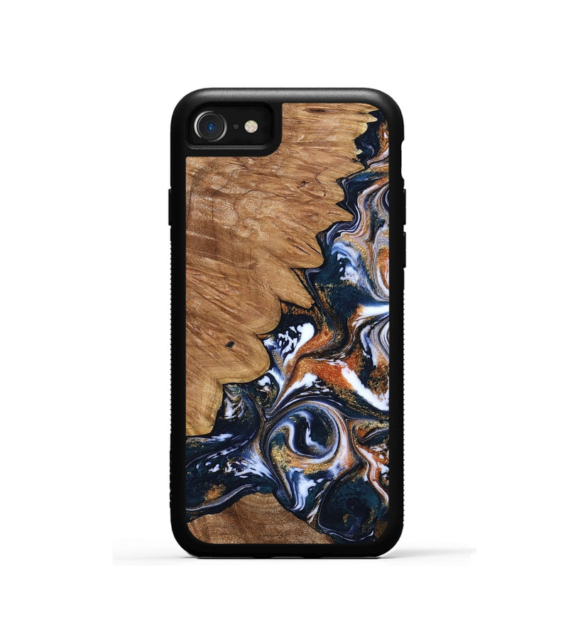 iPhone SE Wood Phone Case - Liana (Teal & Gold, 799651)