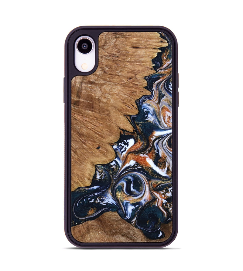 iPhone Xr Wood Phone Case - Liana (Teal & Gold, 799651)