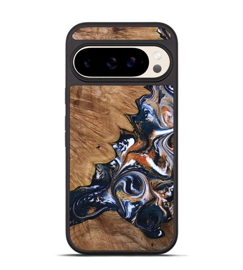 Pixel 10 Wood Phone Case - Liana (Teal & Gold, 799651)