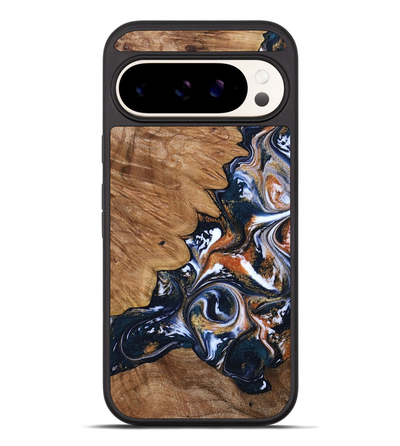 Pixel 10 Pro XL Wood Phone Case - Liana (Teal & Gold, 799651)