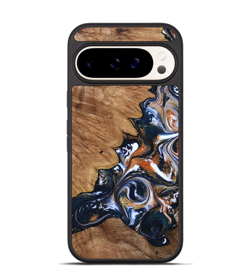 Pixel 9 Wood Phone Case - Liana (Teal & Gold, 799651)
