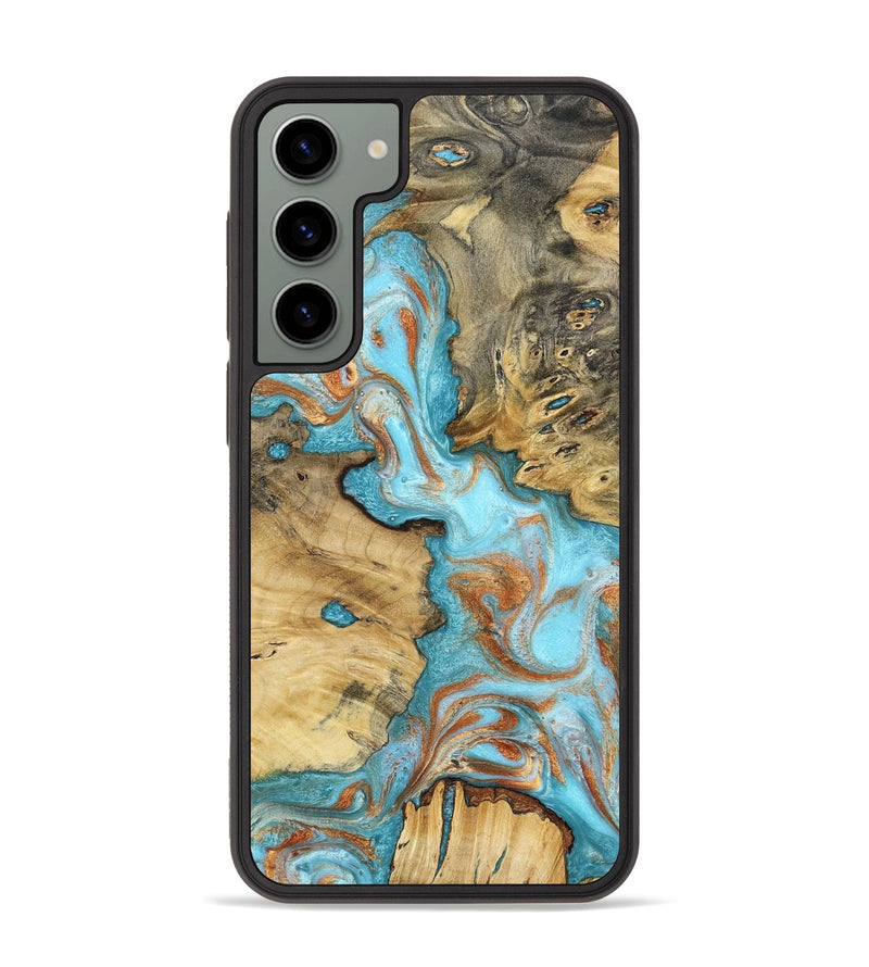Galaxy S23 Plus Wood Phone Case - Damari (Teal & Gold, 799652)