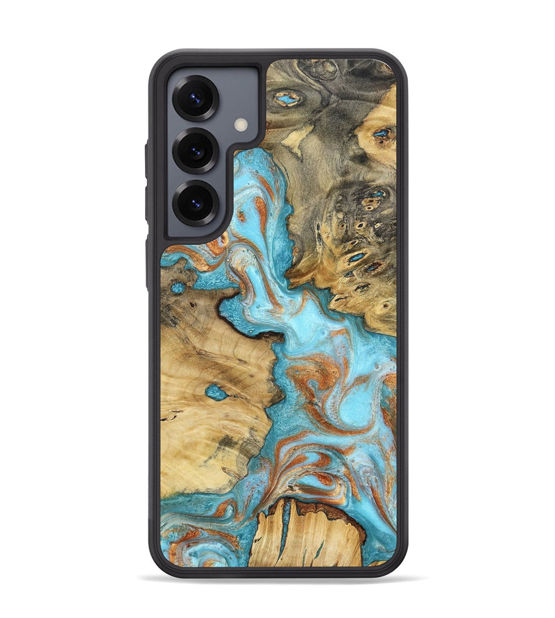 Galaxy S25 Plus Wood Phone Case - Damari (Teal & Gold, 799652)