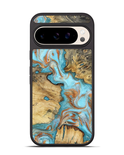Pixel 10 Wood Phone Case - Damari (Teal & Gold, 799652)
