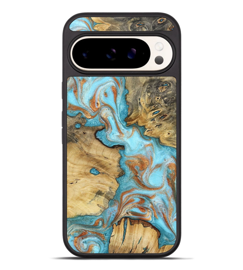 Pixel 9 Pro XL Wood Phone Case - Damari (Teal & Gold, 799652)