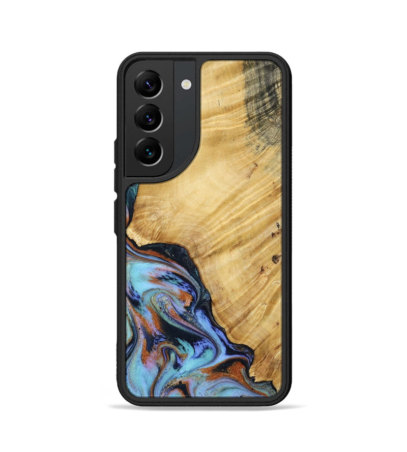 Galaxy S22 Wood Phone Case - January (Teal & Gold, 799653)