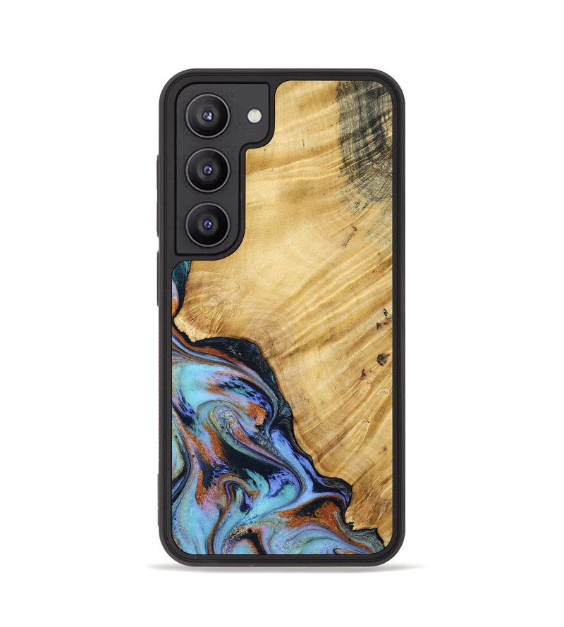 Galaxy S23 Wood Phone Case - January (Teal & Gold, 799653)